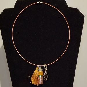 Orange Hope And Wish Bottle Necklace